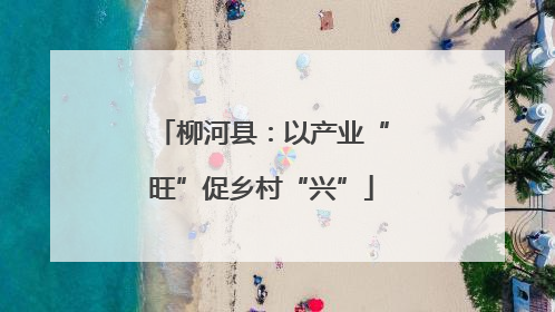 柳河县：以产业“旺”促乡村“兴”