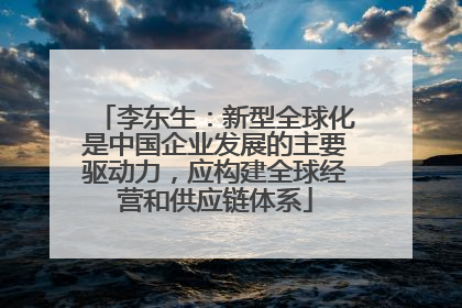 李东生：新型全球化是中国企业发展的主要驱动力，应构建全球经营和供应链体系