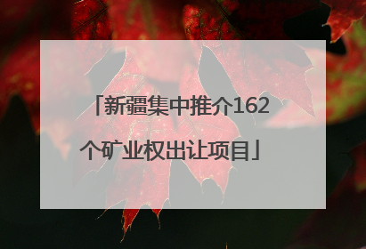 新疆集中推介162个矿业权出让项目