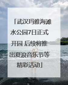 武汉玛雅海滩水公园7日正式开园 后续将推出夏浪音乐节等精彩活动