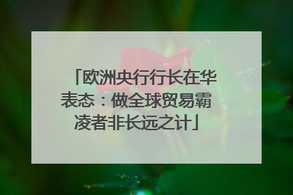 欧洲央行行长在华表态：做全球贸易霸凌者非长远之计