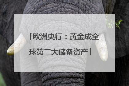 欧洲央行：黄金成全球第二大储备资产