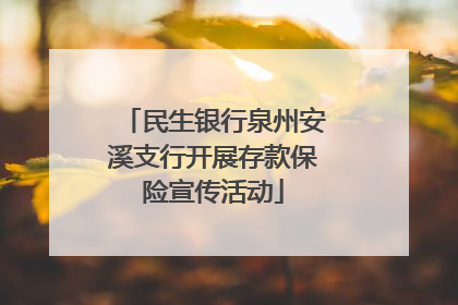 民生银行泉州安溪支行开展存款保险宣传活动