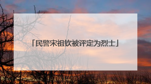 民警宋祖钦被评定为烈士