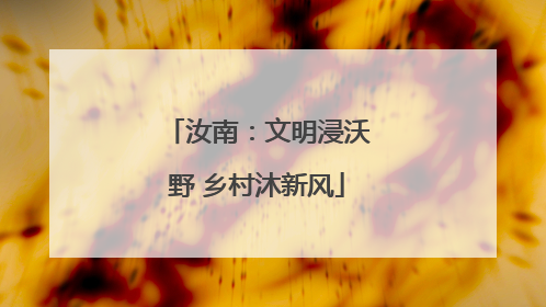 汝南：文明浸沃野 乡村沐新风