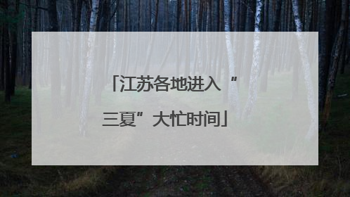 江苏各地进入“三夏”大忙时间