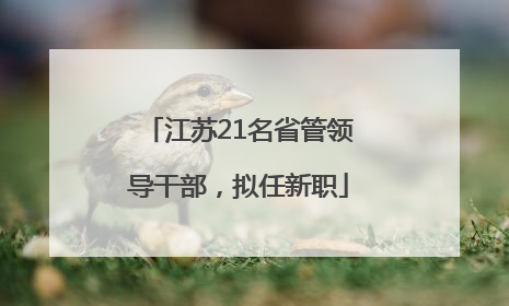 江苏21名省管领导干部，拟任新职