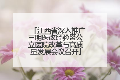 江西省深入推广三明医改经验暨公立医院改革与高质量发展会议召开