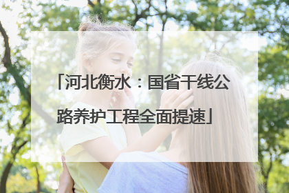 河北衡水：国省干线公路养护工程全面提速