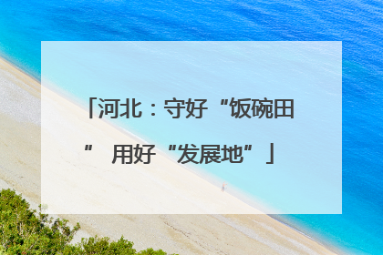 河北：守好“饭碗田” 用好“发展地”