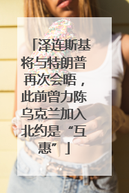 泽连斯基将与特朗普再次会晤，此前曾力陈乌克兰加入北约是“互惠”