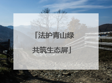 法护青山绿 共筑生态屏
