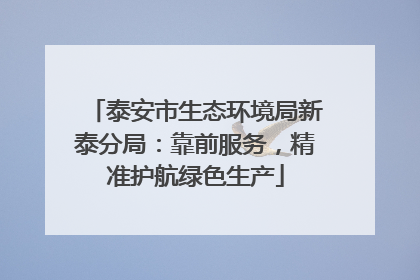泰安市生态环境局新泰分局：靠前服务，精准护航绿色生产