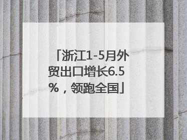浙江1-5月外贸出口增长6.5%，领跑全国