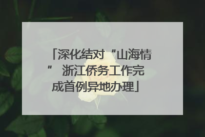 深化结对“山海情” 浙江侨务工作完成首例异地办理
