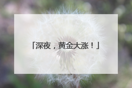 深夜，黄金大涨！