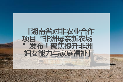 湖南省对非农业合作项目“非洲母亲新农场”发布！聚焦提升非洲妇女能力与家庭福祉