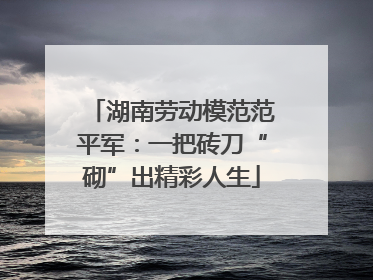 湖南劳动模范范平军：一把砖刀“砌”出精彩人生