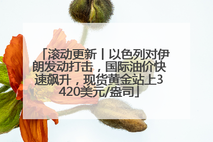 滚动更新丨以色列对伊朗发动打击，国际油价快速飙升，现货黄金站上3420美元/盎司