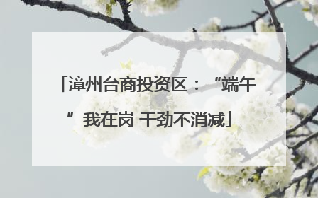 漳州台商投资区：“端午”我在岗 干劲不消减