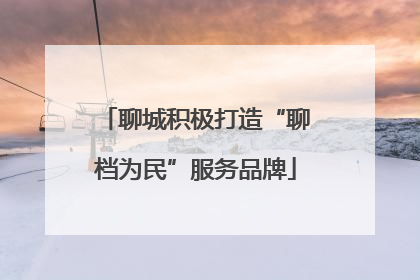 聊城积极打造“聊档为民”服务品牌