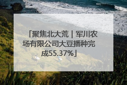 聚焦北大荒｜军川农场有限公司大豆播种完成55.37%