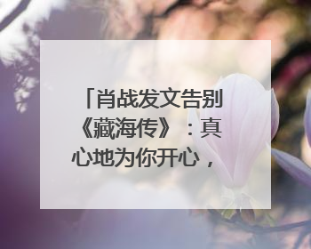 肖战发文告别《藏海传》：真心地为你开心，有这么多人懂你，导演回应“是否有第二季”
