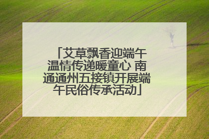 艾草飘香迎端午 温情传递暖童心 南通通州五接镇开展端午民俗传承活动
