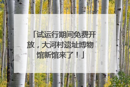 试运行期间免费开放，大河村遗址博物馆新馆来了！