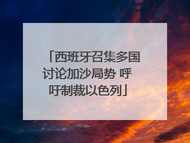 西班牙召集多国讨论加沙局势 呼吁制裁以色列