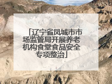 辽宁省凤城市市场监管局开展养老机构食堂食品安全专项整治