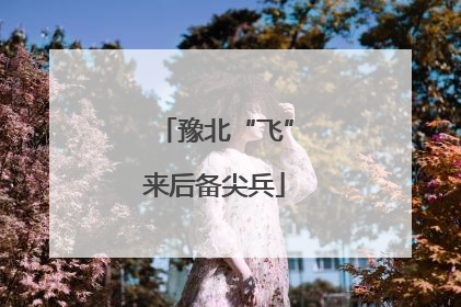 豫北“飞”来后备尖兵