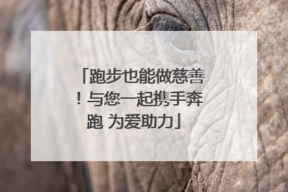 跑步也能做慈善！与您一起携手奔跑 为爱助力