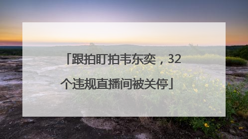 跟拍盯拍韦东奕，32个违规直播间被关停