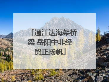 通江达海架桥梁 岳阳中非经贸正扬帆