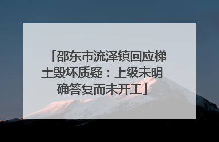 邵东市流泽镇回应梯土毁坏质疑：上级未明确答复而未开工