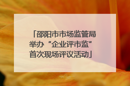邵阳市市场监管局举办“企业评市监”首次现场评议活动
