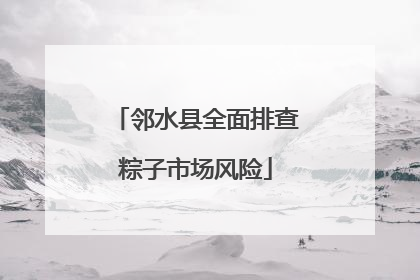 邻水县全面排查粽子市场风险
