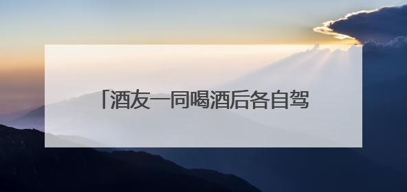 酒友一同喝酒后各自驾车回家，结果都被抓了