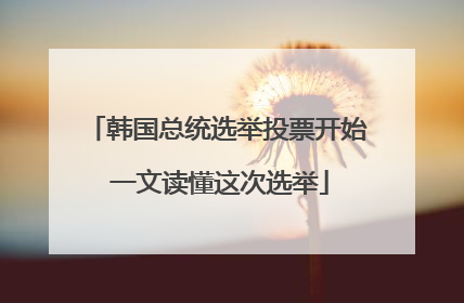 韩国总统选举投票开始 一文读懂这次选举