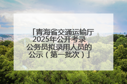 青海省交通运输厅2025年公开考录公务员拟录用人员的公示（第一批次）