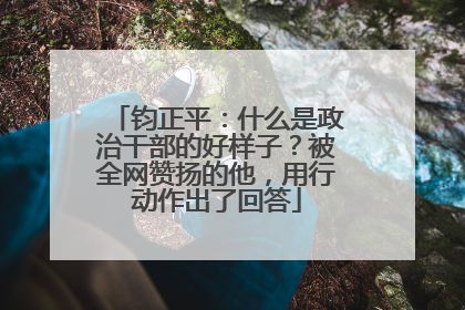 钧正平：什么是政治干部的好样子？被全网赞扬的他，用行动作出了回答