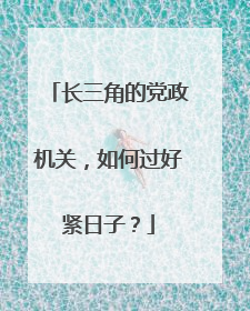 长三角的党政机关，如何过好紧日子？