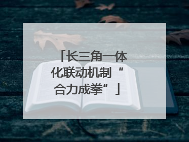 长三角一体化联动机制“合力成拳”
