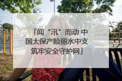 闻“汛”而动 中国太保产险丽水中支筑牢安全守护网