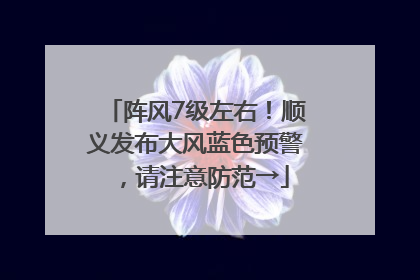 阵风7级左右！顺义发布大风蓝色预警，请注意防范→