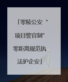 零陵公安“项目警官制”零距离规范执法护企安