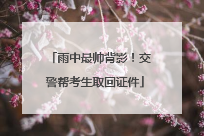 雨中最帅背影！交警帮考生取回证件