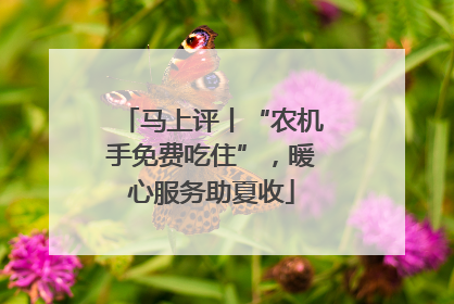 马上评丨“农机手免费吃住”，暖心服务助夏收