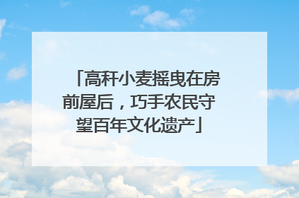 高秆小麦摇曳在房前屋后，巧手农民守望百年文化遗产